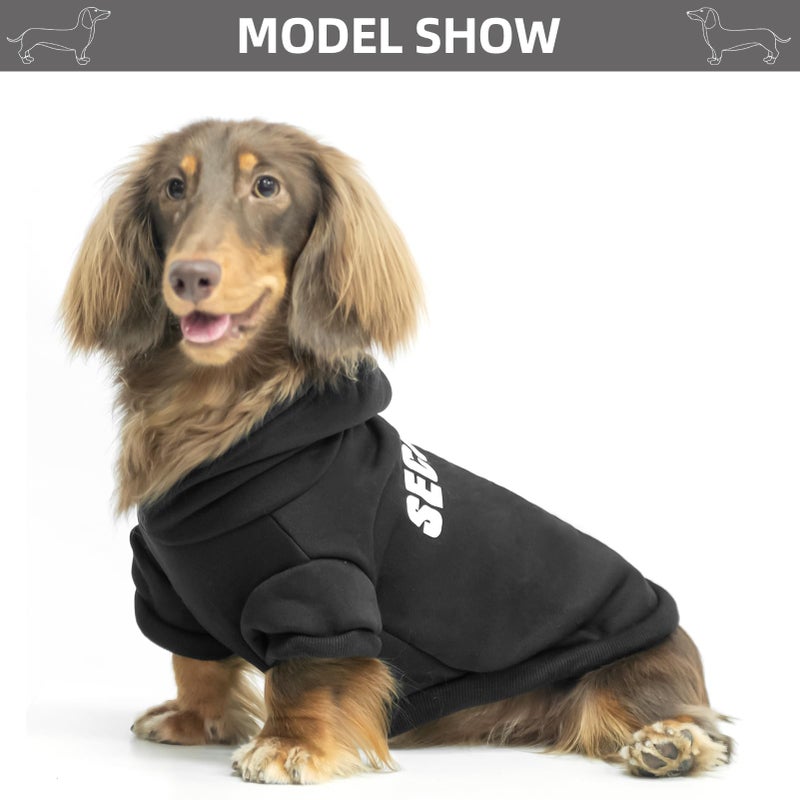 BINGPET Security Dog Hoodies Dachshund Sweater Cold Weather Dog Coats Soft Brushed Fleece Pet Clothes Hooded Sweatshirt for Dog Cat - Image 4
