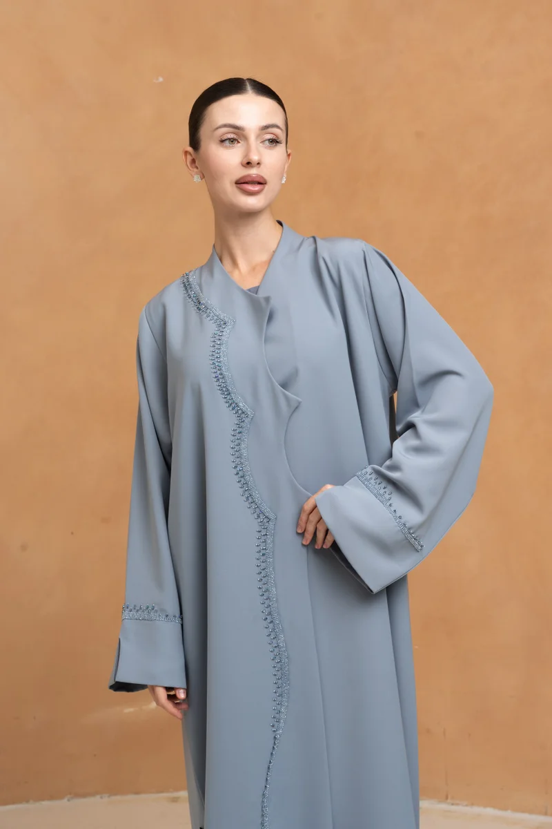 Meem by Mariyah Front open abaya with sheila