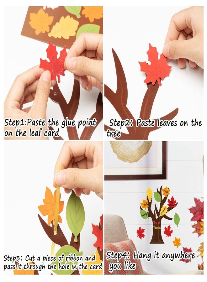 Haooryx 24 Pack Tree of Thanks Make Your Own Thanksgiving Tree Hanging Ornament, DIY Fall Thanksgiving Craft Kit Kids Classroom Autumn Thankful Art Project Activity Thanksgiving Party Home Decoration - Image 3