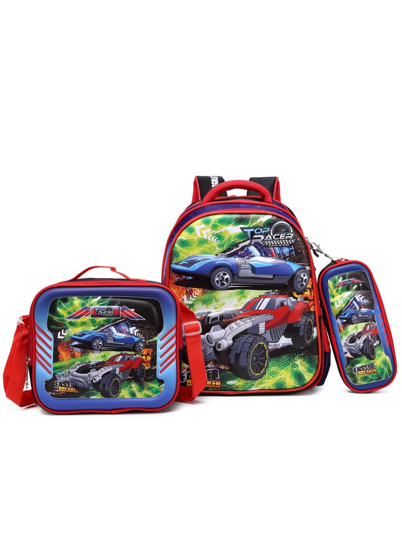 Stargold Baby Backpack 3Pcs Combo For Baby Boy With Adjustable Strap For School 14 Inch 