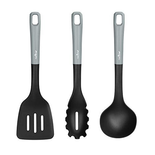 NutriChef Kitchen Cooking Utensils Set Includes Soup Ladle Pasta Fork and Spatula Works with Models NCCW11GD NCCW11GL