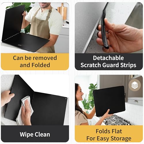 Baetle Extra-Large 2-Piece Splatter Guard (15.7” x 15.7”), Heavy-Duty, Commercial-Quality Stainless Steel Oil Splash Shield with Foldable 2-Panel Design & Silicone Spoon Rest by Baetle - Image 5