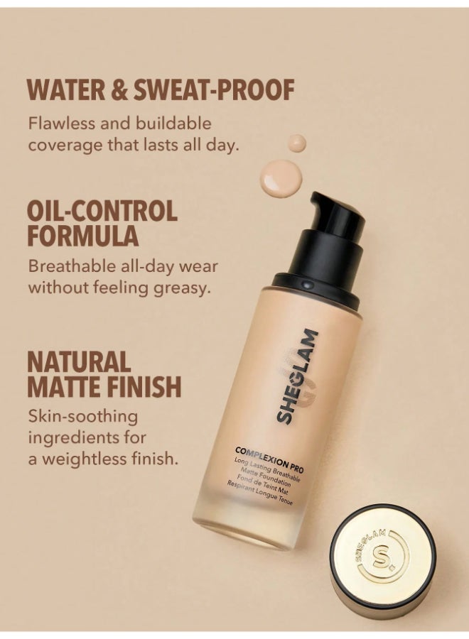 SHEGLAM Complexion Pro Long Lasting Matte Foundation Gold - Image 4
