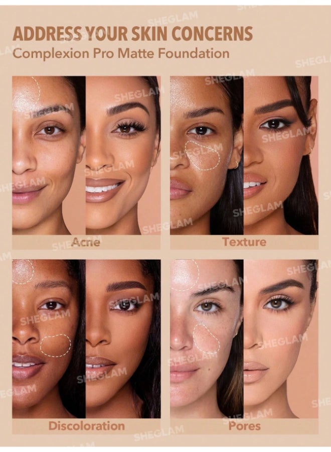 SHEGLAM Complexion Pro Long Lasting Matte Foundation Gold - Image 3