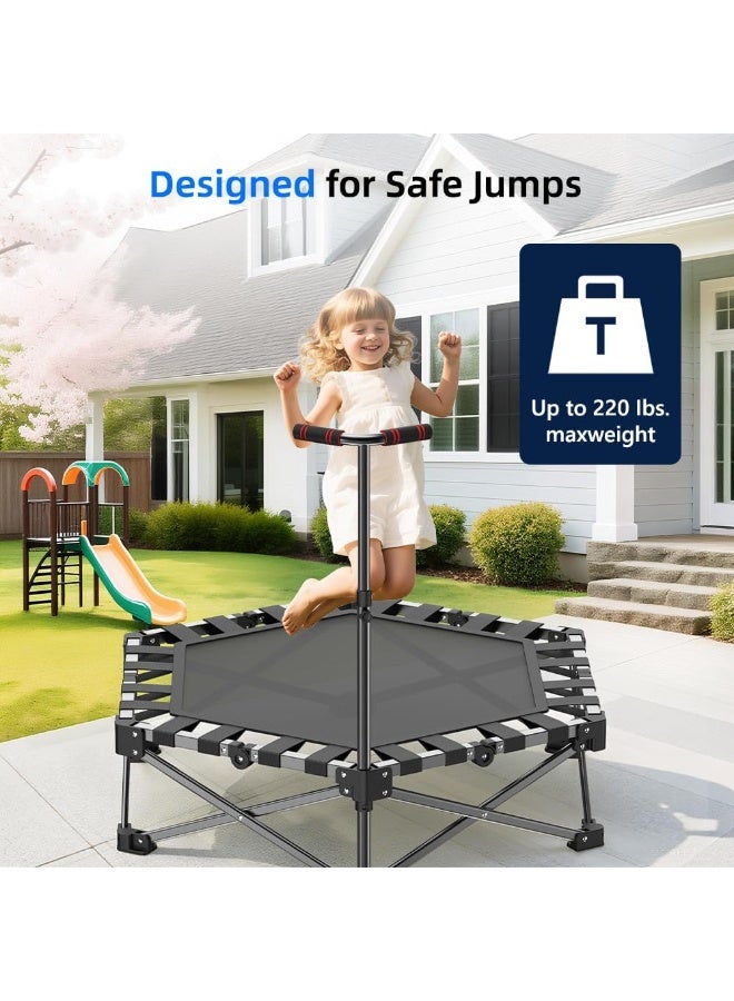 WALALLA Foldable Rebounder Trampoline, Silent Mini Fitness Trampoline for home workout with Adjustable Handle Bar, Quiet Exercise Trampoline for Personal Indoor Workout - Image 5