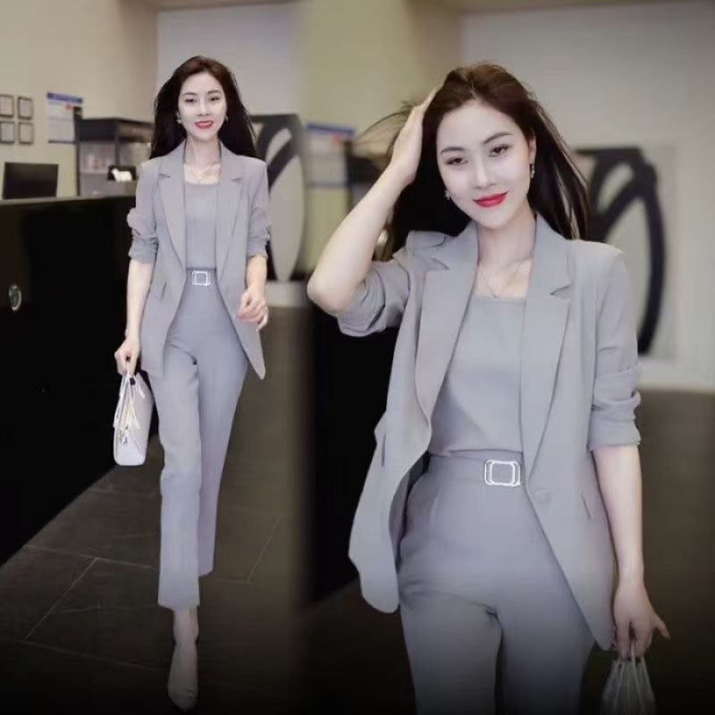 Fashionable Womens Spring Autumn 3-Piece Set New Style Professional OLE Elegant Slimming Casual Western-Style Clothes Suit Collection will be shipped first 