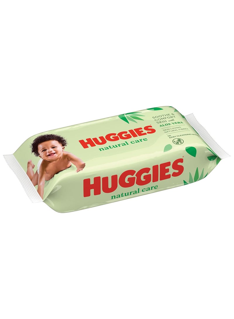 HUGGIES Baby Wipes Natural Care With Aloe Vera Wipes 56 Pc Pack - Image 2