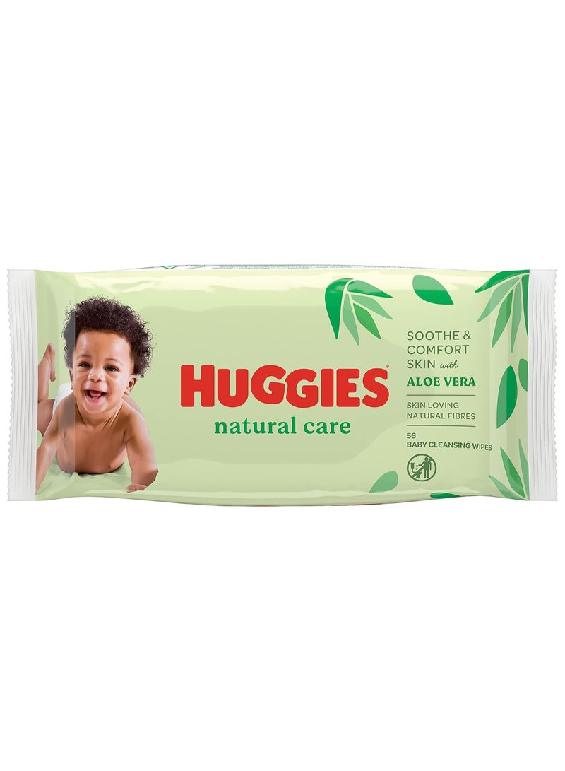 HUGGIES Baby Wipes Natural Care With Aloe Vera Wipes 56 Pc Pack - Image 1