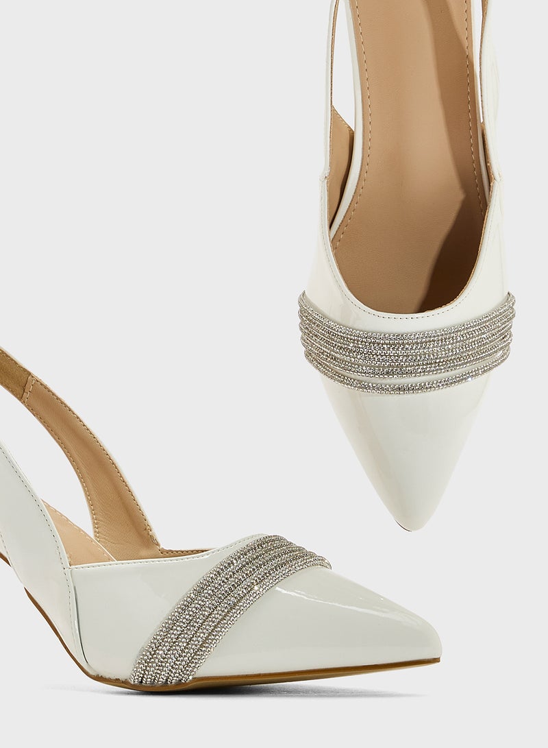 Ella Limited Edition Diamante Heeled Pump  - Image 4