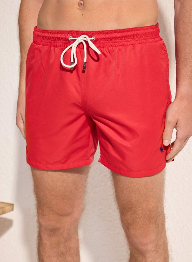 Trendyol Man Red Standard Fit Embroidered Detailed Swimsuit Swim Shorts - Image 3