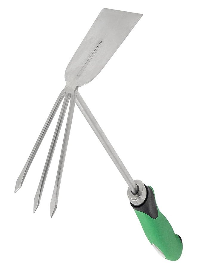 Zenport 15311A Shrub Rake Hoe Fork Combo Stainless Steel, 12-Inch - Image 1
