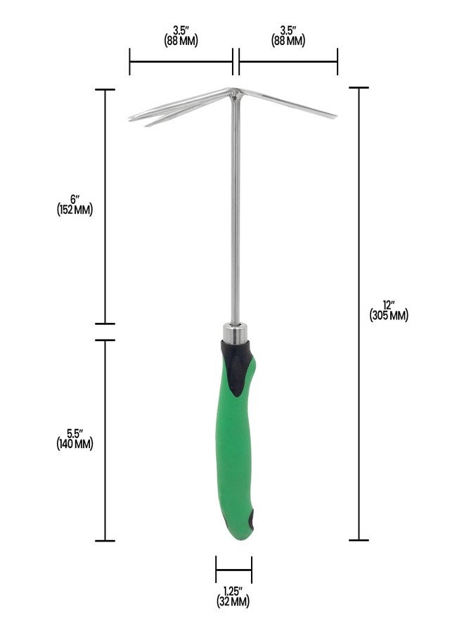 Zenport 15311A Shrub Rake Hoe Fork Combo Stainless Steel, 12-Inch - Image 5