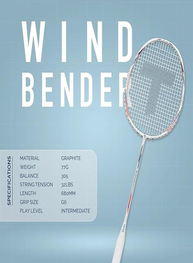 TANSO Windbender Full Graphite Ultra Light Weight Carbon Fibre Strung Badminton Racket (32 Lbs Tension, 680 mm Long, 77 Grams, Strung with Premium Strings and Full Racquet Cover) - Image 4