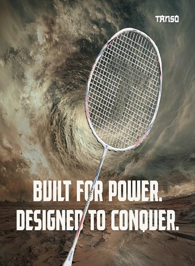 TANSO Windbender Full Graphite Ultra Light Weight Carbon Fibre Strung Badminton Racket (32 Lbs Tension, 680 mm Long, 77 Grams, Strung with Premium Strings and Full Racquet Cover) - Image 3