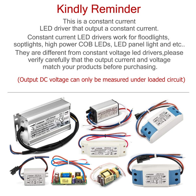 Chanzon LED Driver 900mA (Constant Current Output) 18V-39V (Input 85-277V AC-DC) (6-12) x3 18W 24W 30W 36W IP67 Waterproof High Power Supply 900 mA Lighting Transformer for 30 W COB Chips (Aluminium) - Image 3