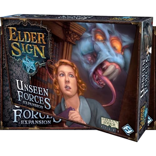 Asmodee Elder Sign Unseen Forces Board Game EXPANSION - Mystical Blessings, Curses, and New Challenges! Cooperative Dice Adventure, Ages 14+, 1-8 Players, 1-2 Hour Playtime, Made by Fantasy Flight Games - Image 1