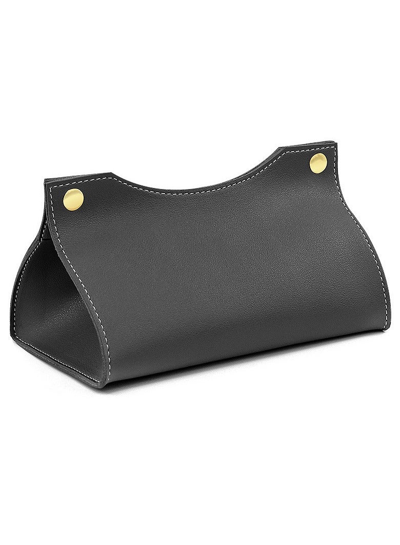PU Leather Tissue Box Cover Holder Organizer for Home Bathroom Car Office