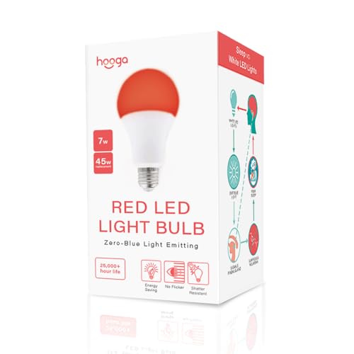 Hooga Sleep Light Bulb - Blue Light Blocking Red Night Light, 625nm for Healthy Sleep - Baby Nursery, 7W LED, 45W Replacement Single - Image 1
