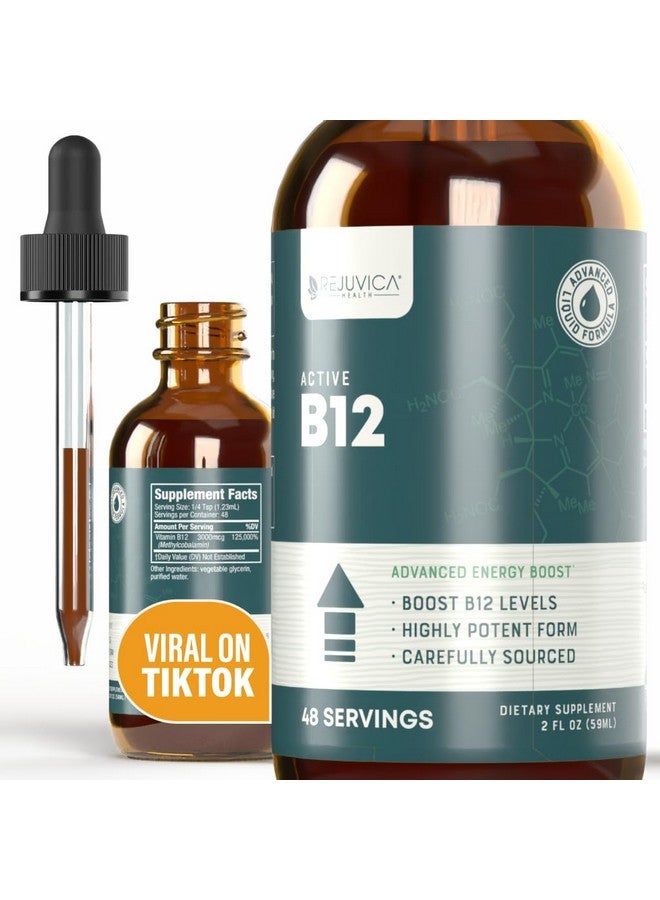 Rejuvica Health Essential B-12 Liquid B12, Supports Energy and a Healthy Nervous System - Convenient Liquid Dropper Absorbs Fast & Tastes Great  - Image 1