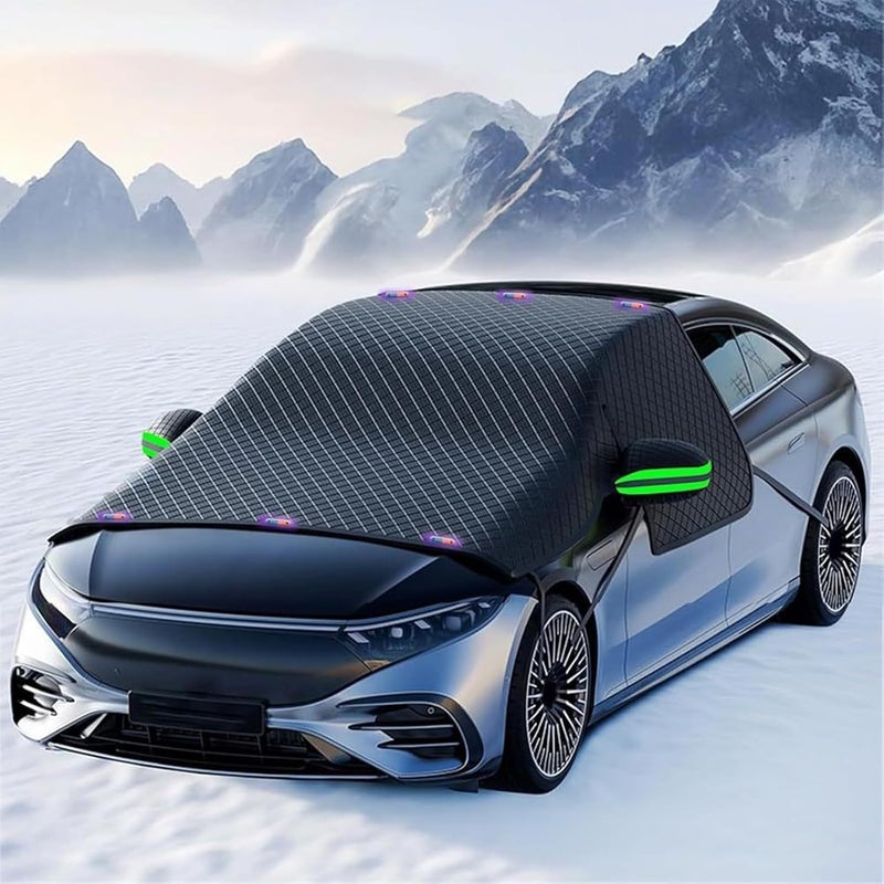 Car Windshield Snow Cover - Waterproof Ice Protector, Weather Resistant Frost and Rain Shield, Windproof Winter Auto Accessory, Convenient Setup Exterior Glass Protection | for Vehicles, Use - Image 2
