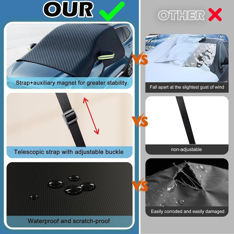 Car Windshield Snow Cover - Waterproof Ice Protector, Weather Resistant Frost and Rain Shield, Windproof Winter Auto Accessory, Convenient Setup Exterior Glass Protection | for Vehicles, Use - Image 3