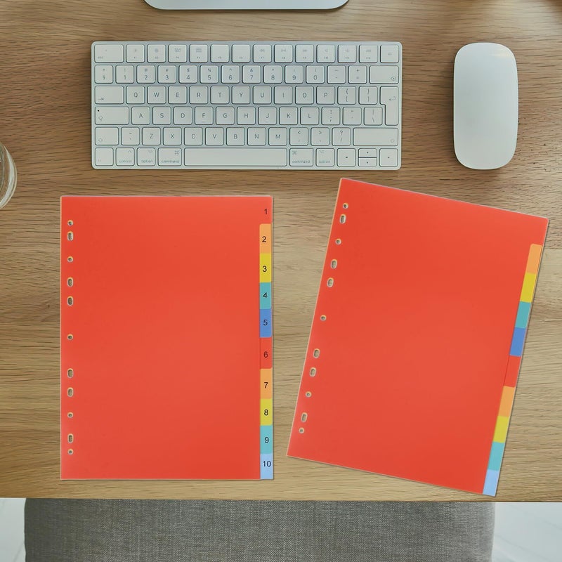 A4 11 Hole Binder Index Dividers 20pcs Set 10 Blank 10 Numbered Colorful Pages - Image 5