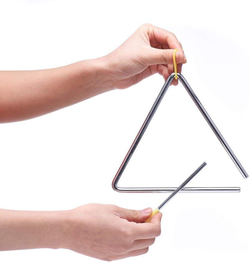 TDOCK Triangle Instrument 3 Packs 6 7 8 Inch Percussion Instrument Set Hand Percussion Triangles with Striker - Image 2