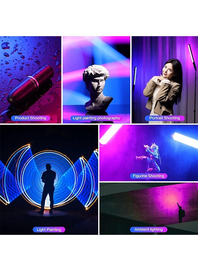 ULANZI VL119 Handheld Light Wand, 360° RGB LED Video Light Stick for Photography, 2600mAh Rechargeable Tube Light for Video Shooting, 2500-9000K Dimmable Camera Light with LCD - Image 5