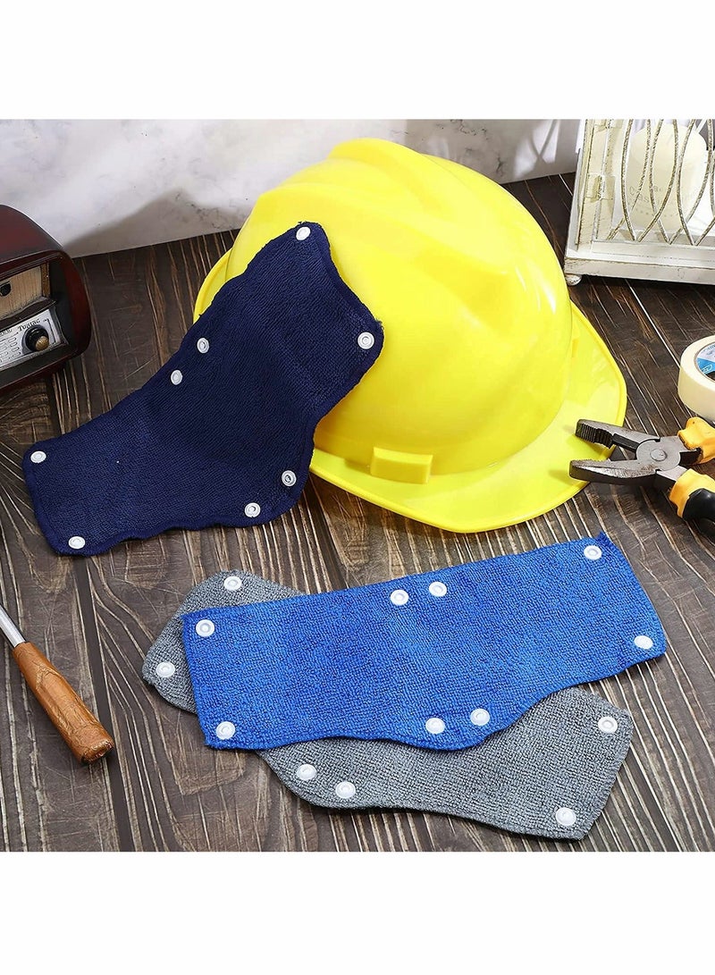 12 Helmet Sweat Belts, Helmet Sports Belts, Cotton Hard Hat Sweat Belts, Washable Terry Reusable Helmet Sweat Belts, With Padded (Dark Blue, Light Blue, Gray)  - Image 1