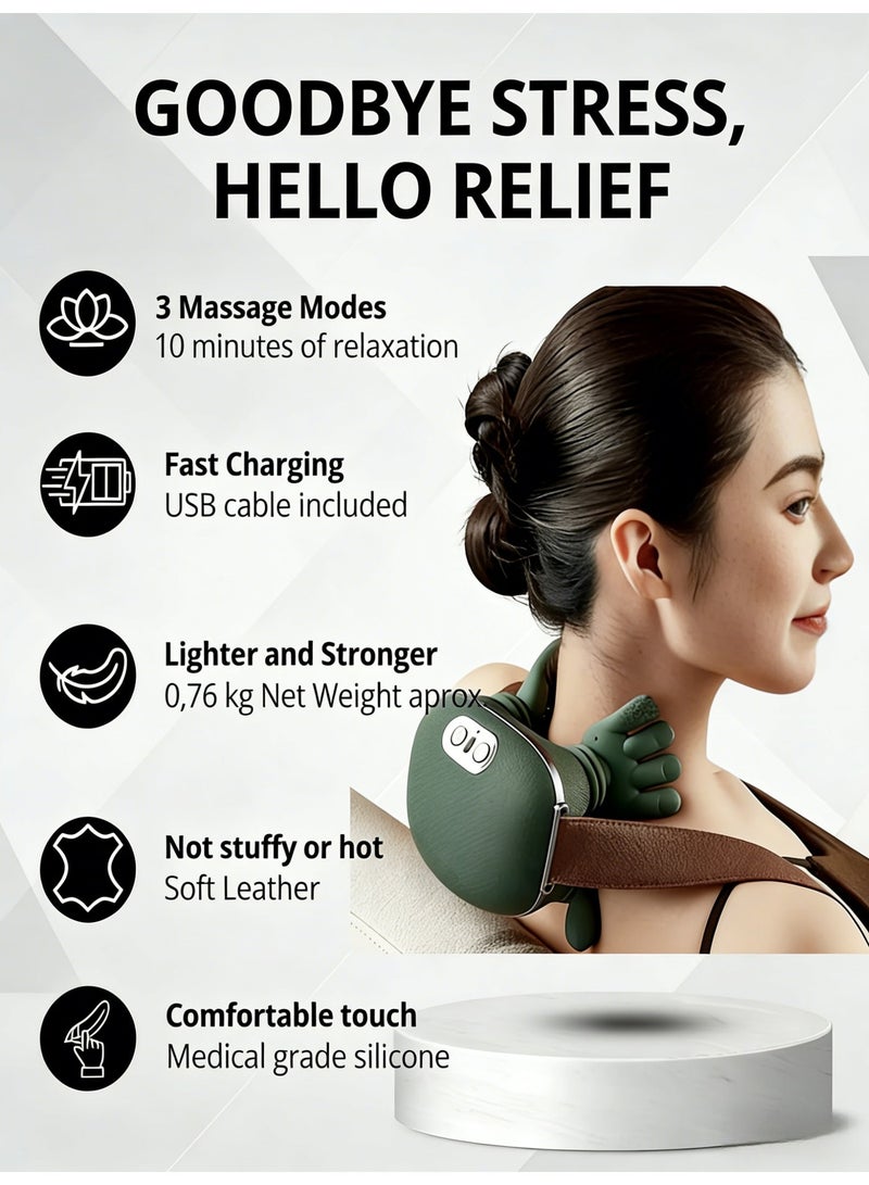 Ump Portable Neck Massager, Back Shoulder Massager, Shiatsu Massager,Rechargeable, with Heat, 3 Speed Levels,4D Deep Tissue Shiatsu Kneading Massager, Pain Relief,Relax Muscles, Electric Muscle Relaxation Pain Relief, for Home,Office,Car, Gifts for Men Women - Image 3
