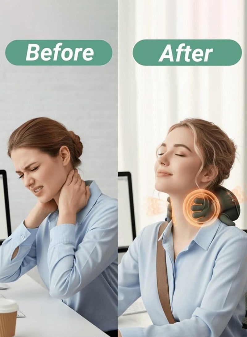 Ump Portable Neck Massager, Back Shoulder Massager, Shiatsu Massager,Rechargeable, with Heat, 3 Speed Levels,4D Deep Tissue Shiatsu Kneading Massager, Pain Relief,Relax Muscles, Electric Muscle Relaxation Pain Relief, for Home,Office,Car, Gifts for Men Women - Image 2