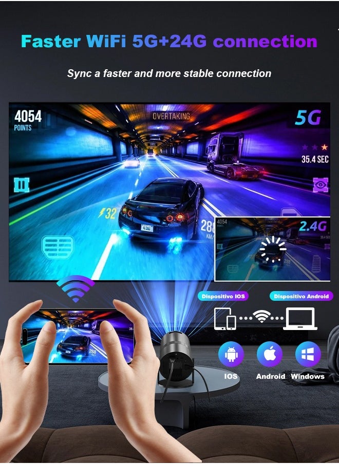 ديقيساند - جهاز عرض صغير محمول X3 مزود بشبكة 5G وWIFI وBT5.2 و260ANSI ونظام تشغيل أندرويد 11 وجهاز عرض أفلام بدقة 4K وشاشة عالية الدقة 1080 بكسل للسينما المنزلية وجهاز عرض خارجي - Image 1