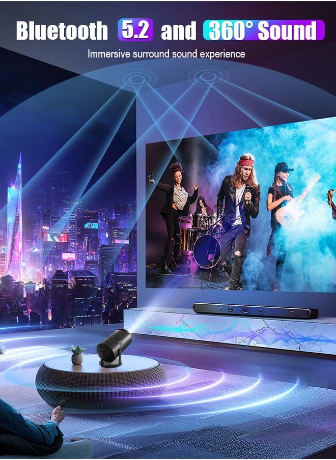 ديقيساند - جهاز عرض صغير محمول X3 مزود بشبكة 5G وWIFI وBT5.2 و260ANSI ونظام تشغيل أندرويد 11 وجهاز عرض أفلام بدقة 4K وشاشة عالية الدقة 1080 بكسل للسينما المنزلية وجهاز عرض خارجي - Image 1