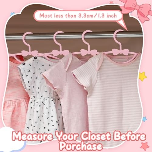 Ovveroche 50 Pack Pink Baby Hangers Plastic Baby Nursery Closet Hangers Non-Slip Ultra-Thin Child Infant Coat Hanger for Newborn Toddler Clothes - Image 4