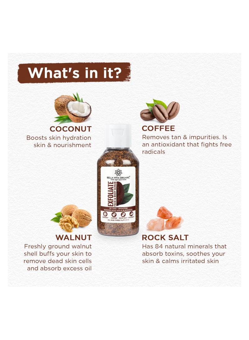 Bella Vita Organic Exfoliate Coffee Scrub 75 g - Image 3