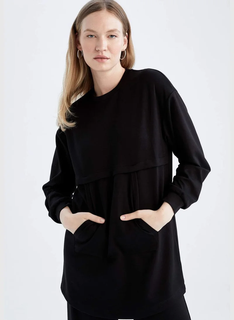 DeFacto Woman Relax Fit C Neck Knitted Long Sleeve Tunic