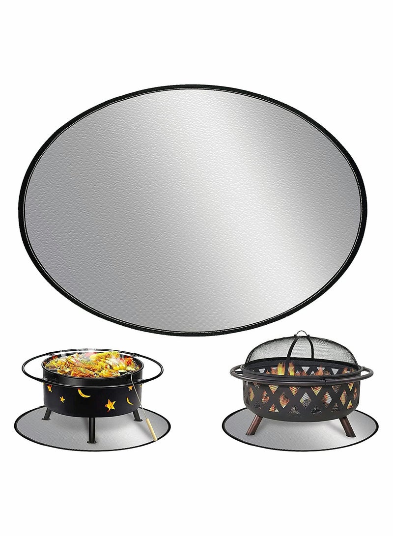 KASTWAVE Fire Pit Mat 24 Inch, Outdoor Fireproof Round Fire Pit Mat - Image 1