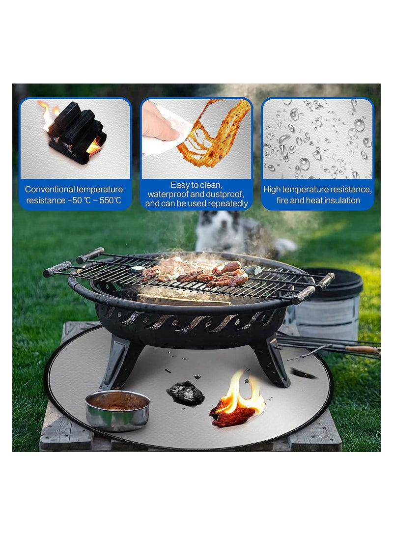 KASTWAVE Fire Pit Mat 24 Inch, Outdoor Fireproof Round Fire Pit Mat - Image 4