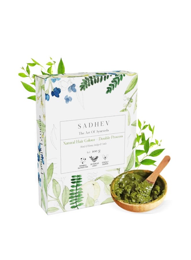 Sadhev Ayurvedic Henna Powder, Natural Hair Colour (Double Process) - 100 g (Pack of 1)_GWP - Image 2