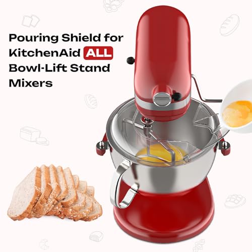 FOCOllK KSMBLPS Pouring Shield for Kitchenaid Mixer, Splash Guard for Kitchenaid 5.5-8 Quart Bowl-Lift Stand Mixer and Stainless Steel Mixer Bowl, For Kitchenaid Attachments - Image 3
