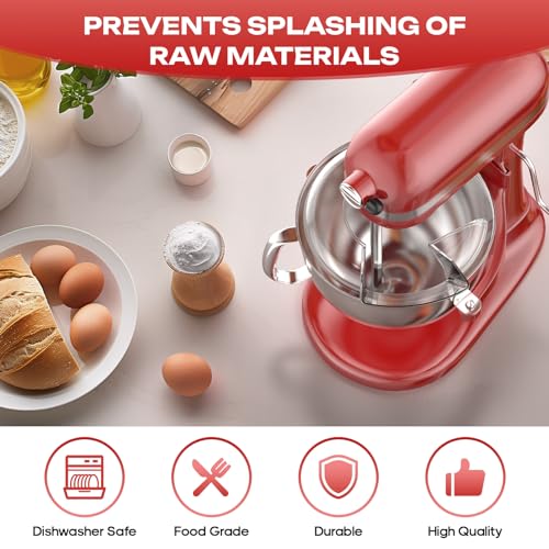 FOCOllK KSMBLPS Pouring Shield for Kitchenaid Mixer, Splash Guard for Kitchenaid 5.5-8 Quart Bowl-Lift Stand Mixer and Stainless Steel Mixer Bowl, For Kitchenaid Attachments - Image 5