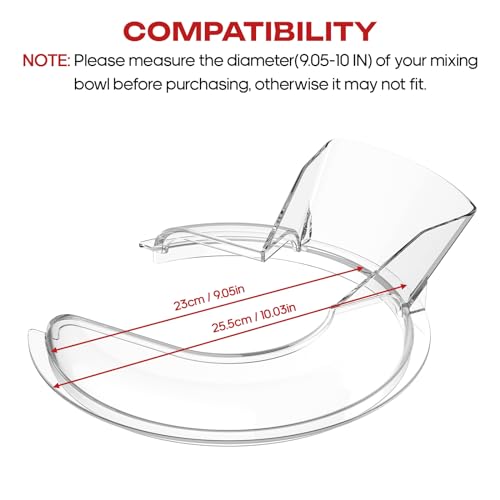 FOCOllK KSMBLPS Pouring Shield for Kitchenaid Mixer, Splash Guard for Kitchenaid 5.5-8 Quart Bowl-Lift Stand Mixer and Stainless Steel Mixer Bowl, For Kitchenaid Attachments - Image 2