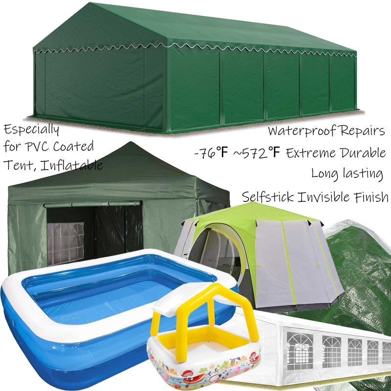 LANUCN Waterproof Tent Repair Kit - PVC Coated Surface and Ultrastrong Sticky Clear Tape, Fabric Repair for Canvas, RV Awning etc. - Image 3