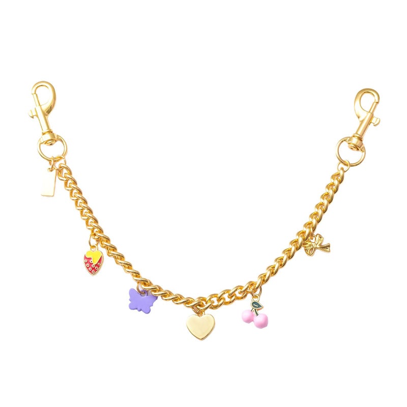 SORGERLY Bag Purse Charm Chain for Handbags - Cherry Strawberry Heart Bow Butterful Charms Gold Key Extender Chain Accessories - Cute Keychain Gifts for Women - Image 1
