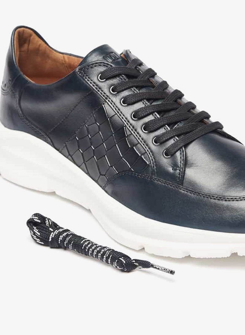 DUCHINI Men's Textured Sneakers with Lace-Up Closure - Image 5
