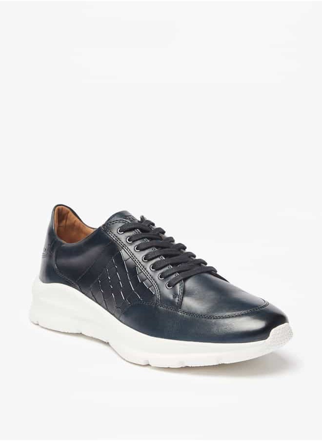 DUCHINI Men's Textured Sneakers with Lace-Up Closure  - Image 1
