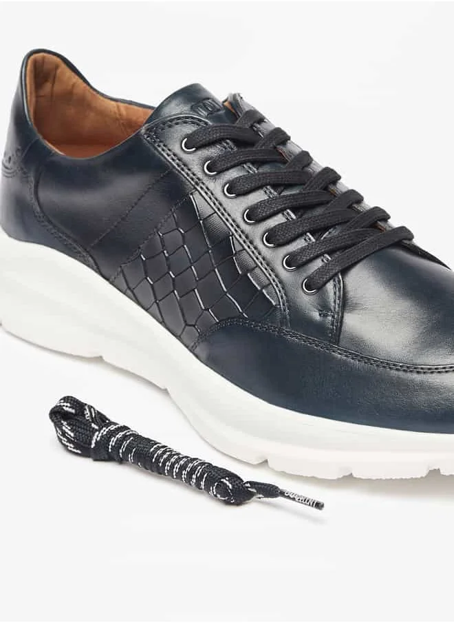 DUCHINI Men's Textured Sneakers with Lace-Up Closure