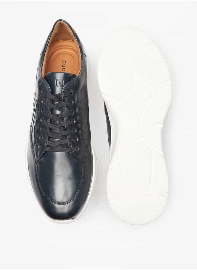 DUCHINI Men's Textured Sneakers with Lace-Up Closure