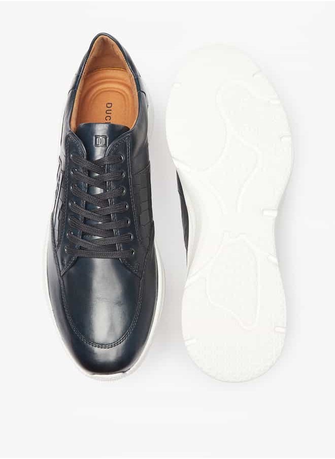 DUCHINI Men's Textured Sneakers with Lace-Up Closure  - Image 4