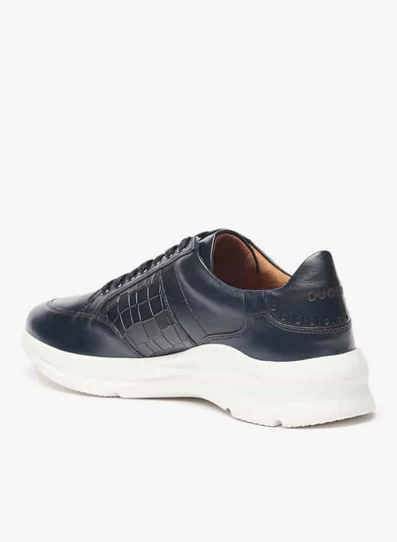 DUCHINI Men's Textured Sneakers with Lace-Up Closure